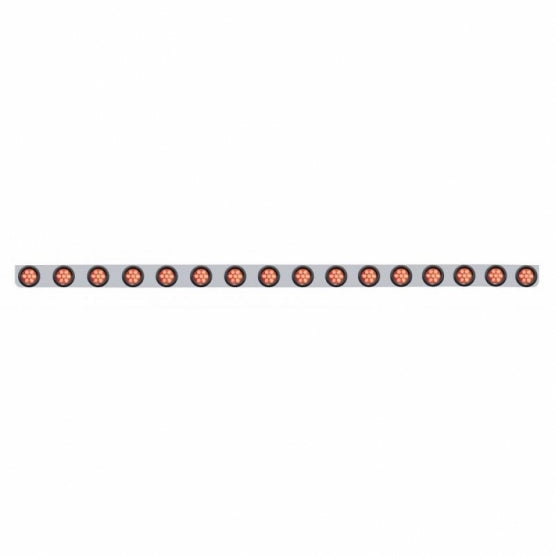 79-1/2" Stainless Steel Bumper Light Bracket With 16 x 7 LED 2" Reflector Light - Red LED &amp; Lens
