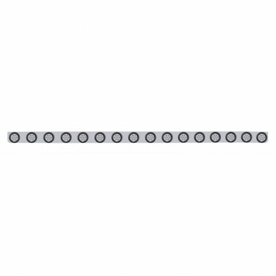 79-1/2" Stainless Steel Bumper Light Bracket With 16 x 7 LED 2" Reflector Light - Red LED/Clear Lens