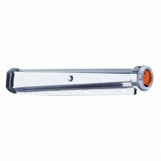 30" Heavy Duty Mud Flap Hangers With 9 LED Reflector End Cap &amp; Bezel - Amber LED/Amber Lens (Pair)