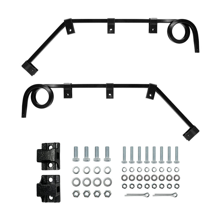 Black Angled Mud Flap Hangers With Mounting Hardware - 1 Coil (Pair)
