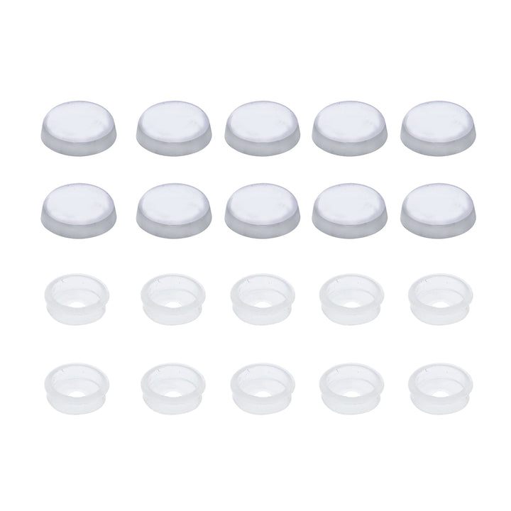 Chrome Plastic Snap-On Screw Covers For 1/4" Screw (10-Pack)