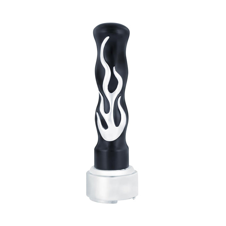 Thread-On Flame Gearshift Knob With Adapter For Eaton Fuller 9/10 Speed - Chrome