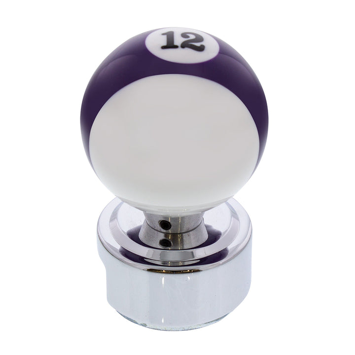Number 12 Pool Ball Gearshift Knob For 13/15/18 Speed Eaton Style Shifters