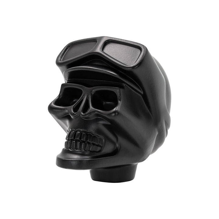 Aluminum Skull Biker 1/2" - 13 Thread-On Gearshift Knob - Black (Bulk)