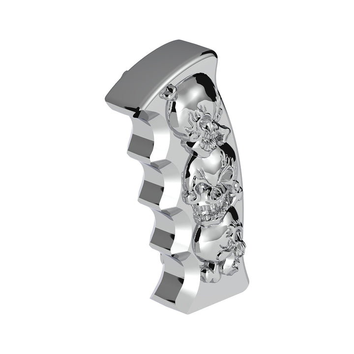 Thread-On Skulls Pistol Grip Gearshift Knob - Chrome