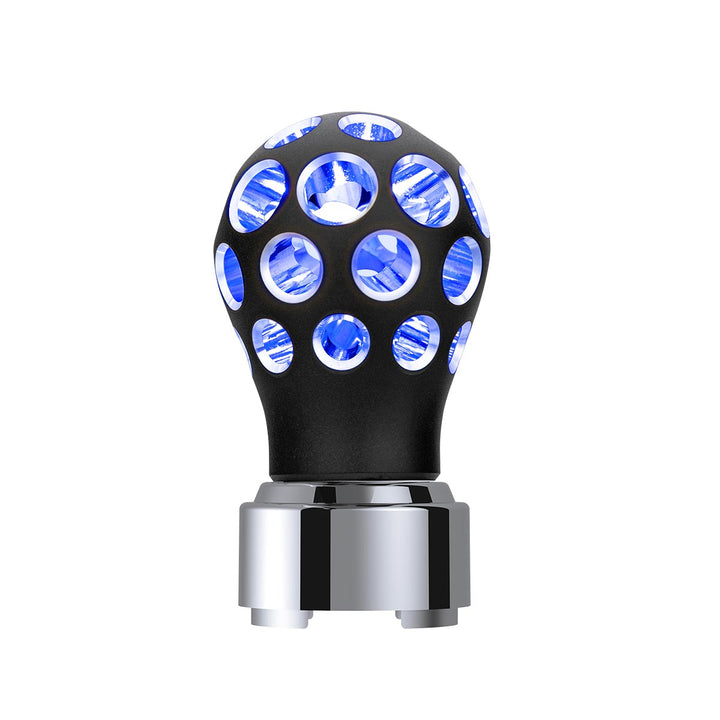 Thread-On Matte Black Phoenix Style Ball Gearshift Knob With LED 9/10 Speed Adapter - Blue LED
