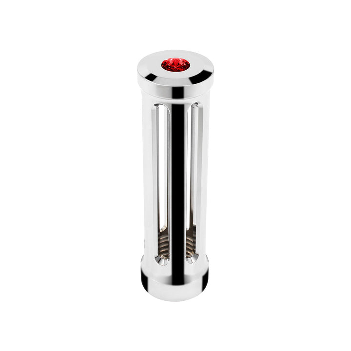 M30 x 3.5 Thread-On Sonoma Style Gearshift Knob - Red Crystal/Chrome