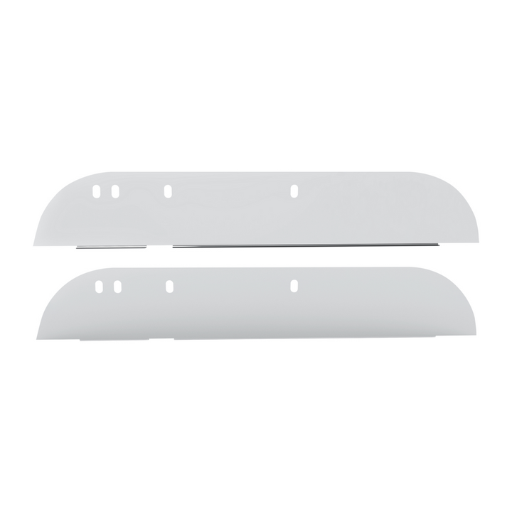 430 Stainless Steel 5" Chop Top Window Trim For 2005+ Peterbilt Trucks With Door Mounted Mirror (Pair)