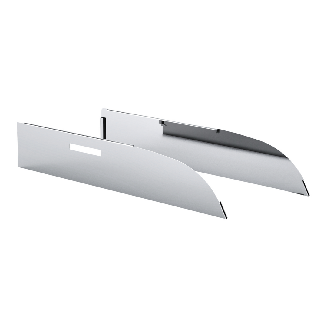 430 Stainless Steel 6" Chop Top Window Trim For 2012-2017 Peterbilt 567 &amp; 579 With Convex Mirror (Pair)