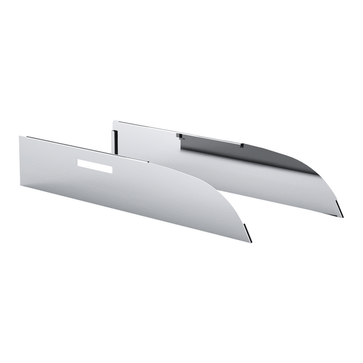 430 Stainless Steel 6" Chop Top Window Trim For 2012-2017 Peterbilt 567 &amp; 579 With Convex Mirror (Pair)