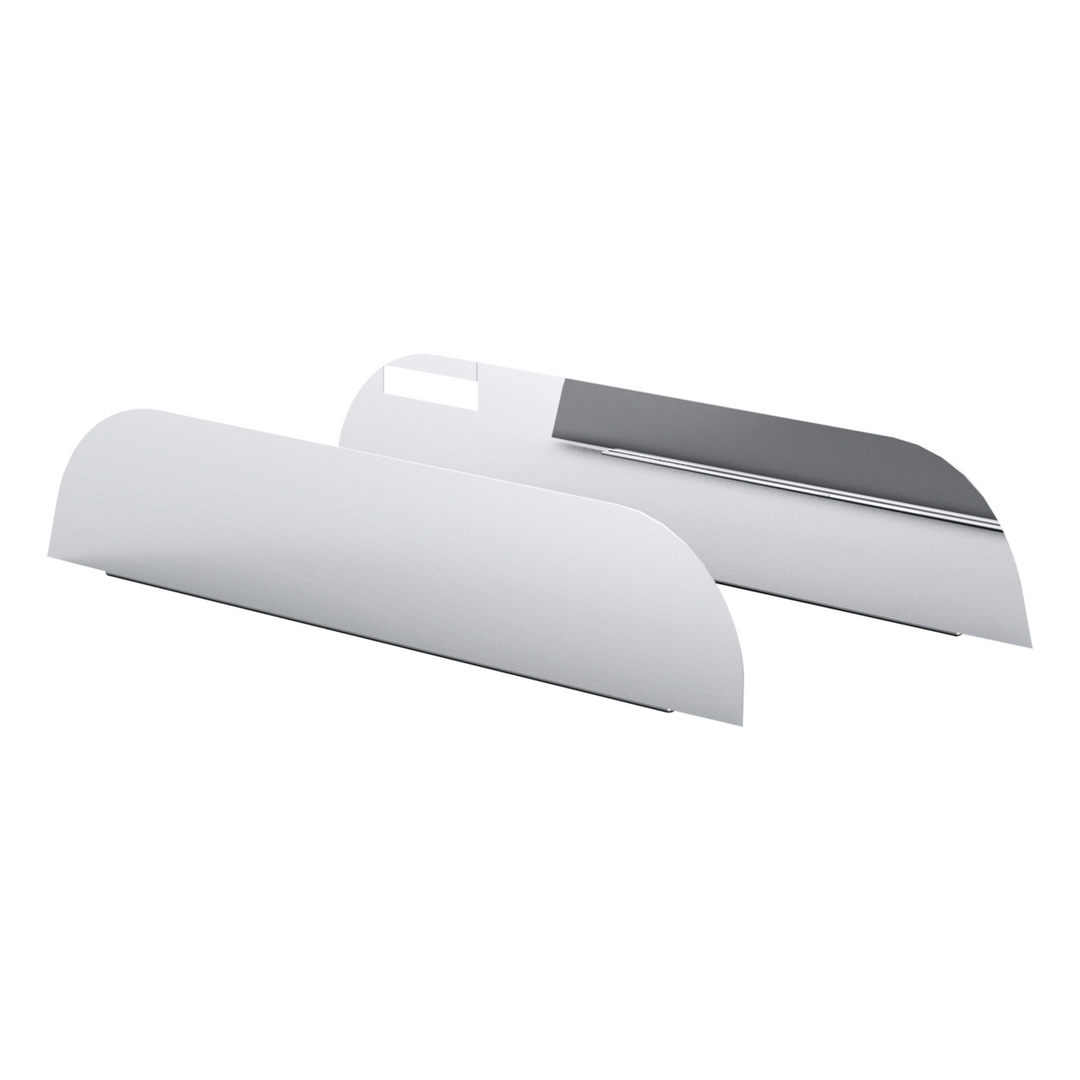 430 Stainless Steel 6" Chop Top Window Trim For Peterbilt Trucks With Cab Mounted Mirror (Pair)