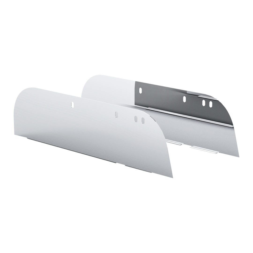430 Stainless Steel 8" Chop Top Window Trim For 2005+ Peterbilt Trucks With Door Mounted Mirror (Pair)