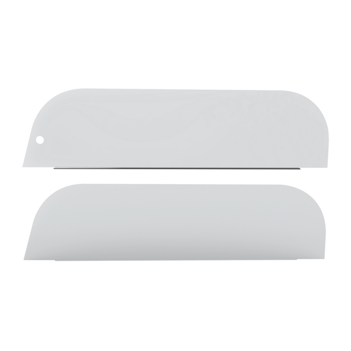 430 Stainless Steel 8" Chop Top Window Trim For 2005+ Peterbilt Trucks With Cab Mounted Mirror (Pair)