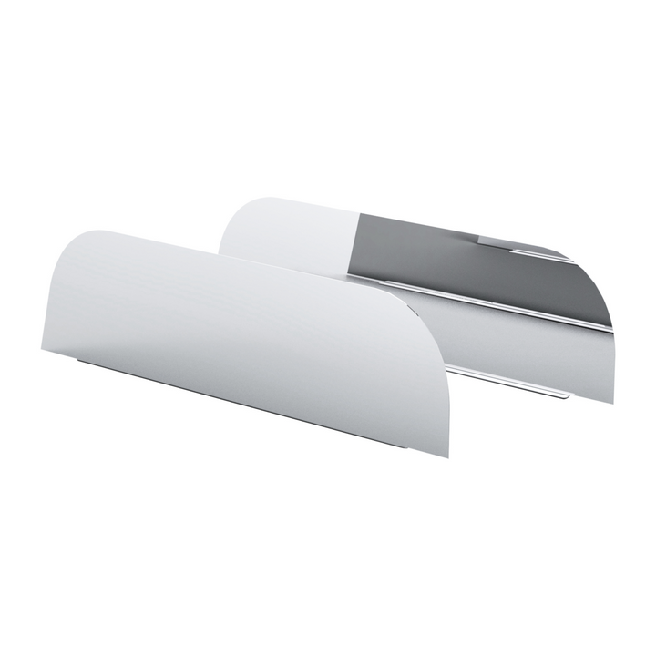 430 Stainless Steel 8" Chop Top Window Trim For 2005+ Peterbilt Trucks With Cab Mounted Mirror (Pair)