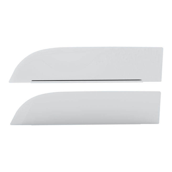 430 Stainless Steel 8" Chop Top Window Trim For 2012-2026 Peterbilt 579 With Convex Mirror (Pair)