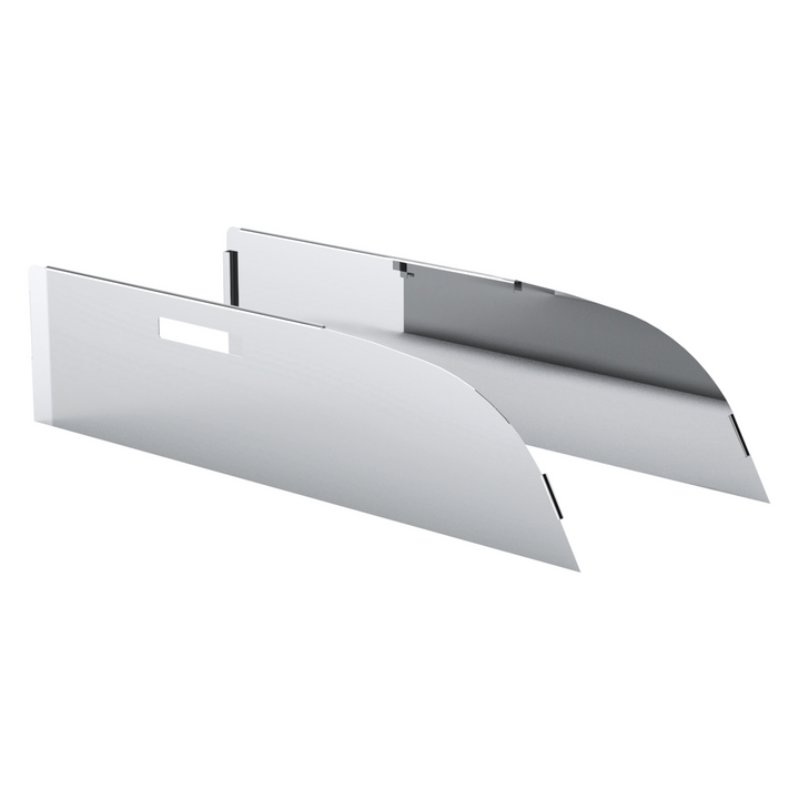 430 Stainless Steel 8" Chop Top Window Trim For 2012-2017 Kenworth T680 &amp; T880 With Convex Mirror (Pair)