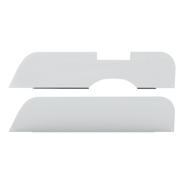 430 Stainless Steel 7" Chop Top Window Trim For 2018-2026 Freightliner Cascadia With Convex Mirror (Pair)