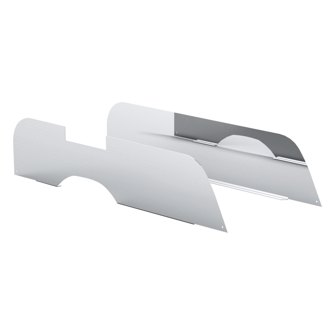 430 Stainless Steel 7" Chop Top Window Trim For 2018-2026 Freightliner Cascadia With Convex Mirror (Pair)
