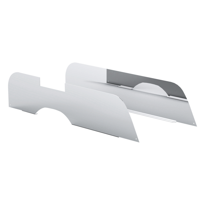 430 Stainless Steel 7" Chop Top Window Trim For 2018-2026 Freightliner Cascadia With Convex Mirror (Pair)