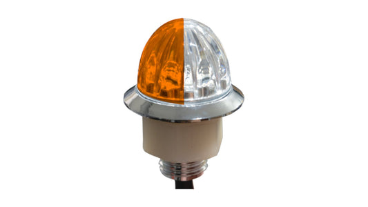 4 LED 3/4″ DUAL COLOR MINI WATERMELON LIGHT – AMBER & WHITE/CLEAR LENS