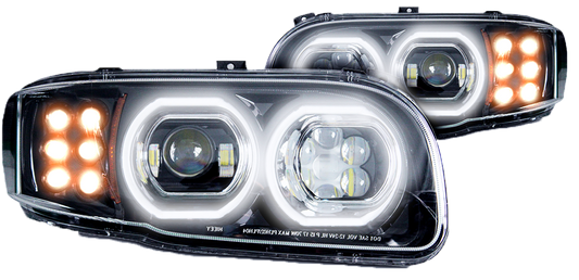 PETERBILT 388/389 LED HEADLIGHT W/HALO BLACK (PASSENGER)
