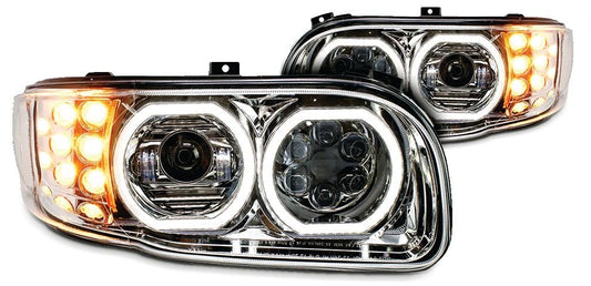 PETERBILT 388/389 LED HEADLIGHT W/ HALO CHROME (DRIVER)