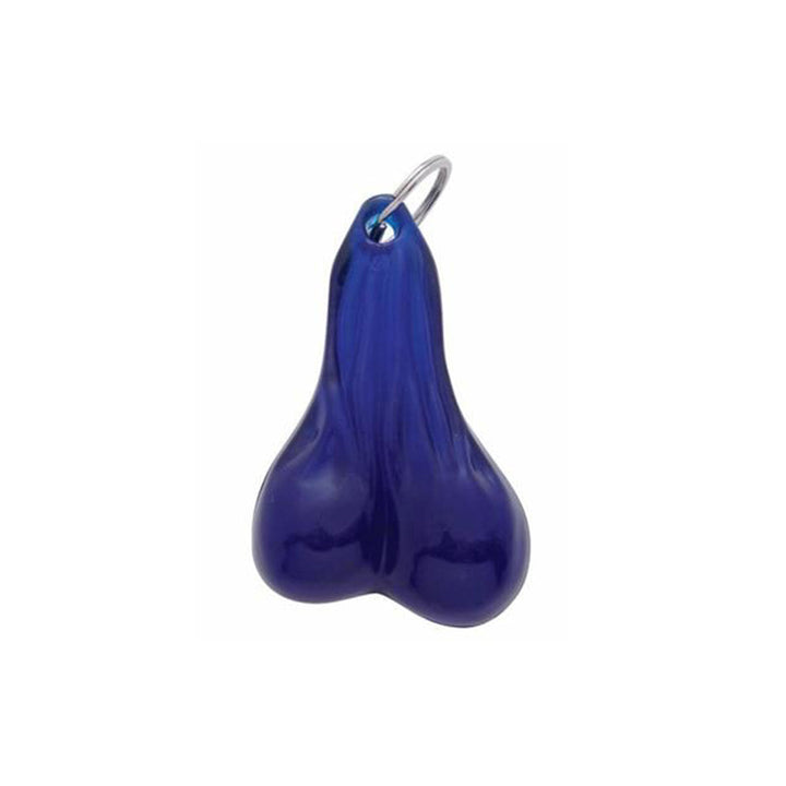 4-1/2" Medium Low - Hanging Balls Novelty Keychain - Blue (Bulk)