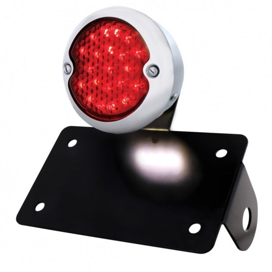 Stainless Steel 1933 Ford Style LED Tail Light Assembly With Horizontal Mounting Bracket For Motorcycle