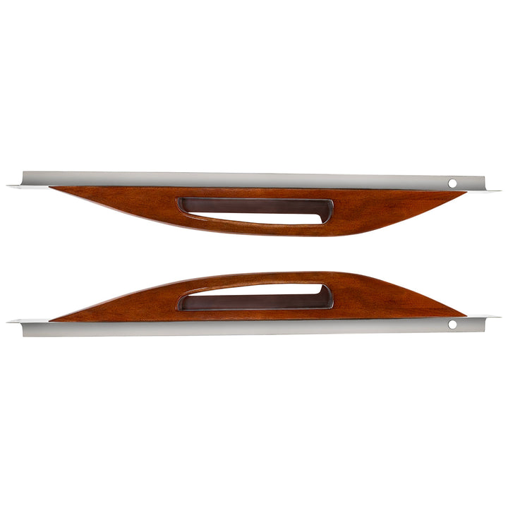 Wood Armrest With Stainless Steel Window Sill Mounting Plate For 2003-2005 Peterbilt