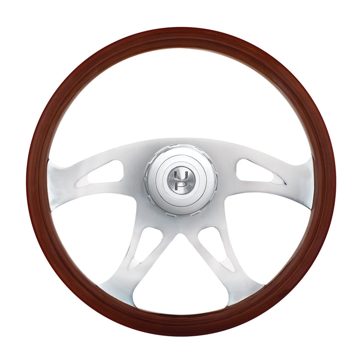 18" Chrome Boss Steering Wheel With Hub &amp; Horn Button Kit For Peterbilt (1998-2005) &amp; Kenworth (2001-2002)