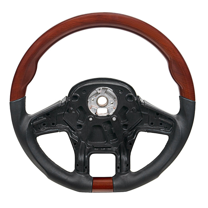 18" YourGrip Leather And Wood Steering Wheel For 2012-2021 Peterbilt 579 &amp; 2013-2021 Kenworth T680