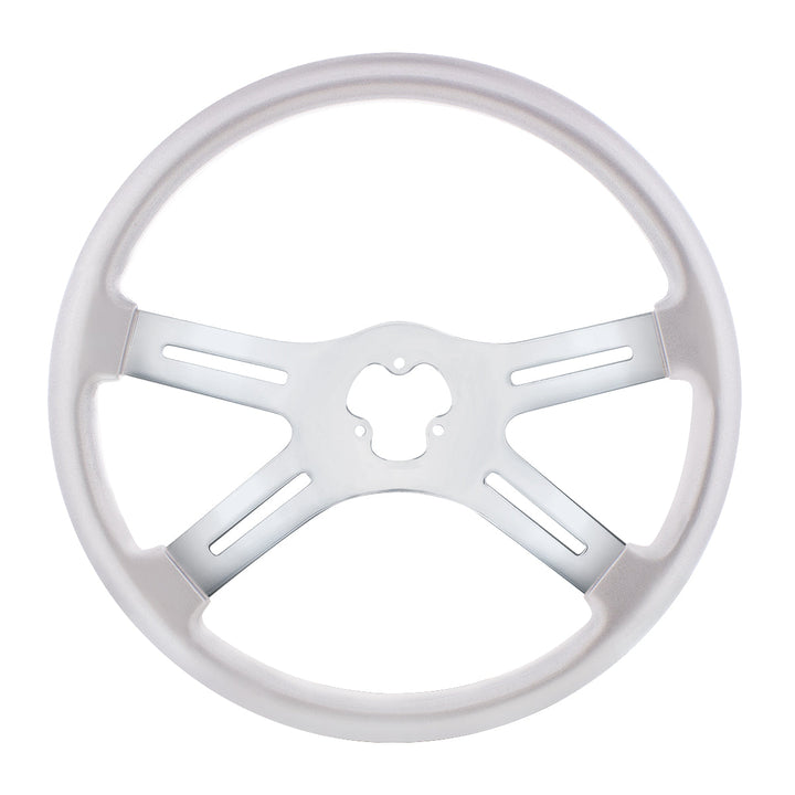 18" Vibrant Color 4 Spoke Steering Wheel - Liquid Silver