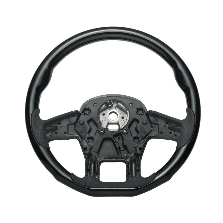 18" YourGrip Wood Candy Color Steering Wheel For 2012-2021 PB 579 &amp; 2013-2021 KW T680 - Glossy Black
