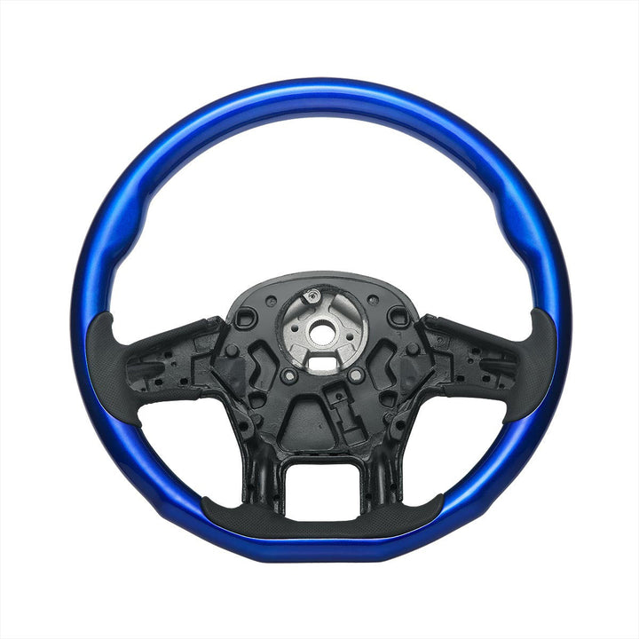 18" YourGrip Wood Candy Color Steering Wheel For 2012-2021 PB 579 &amp; 2013-2021 KW T680 - Indigo Blue