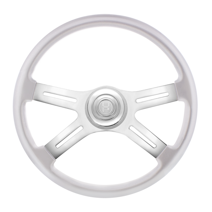 18" Candy Color 4 Spoke Steering Wheel With Chrome Horn Bezel And Horn Button