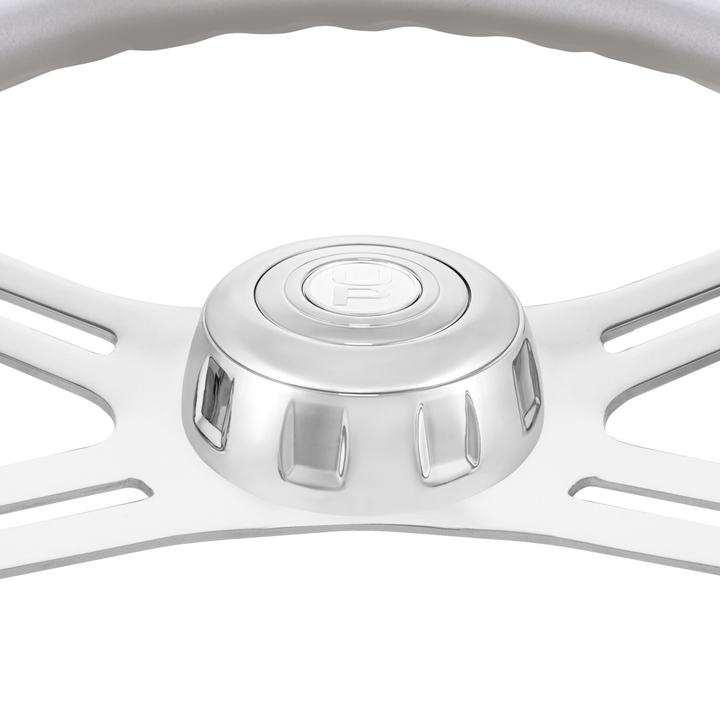 18" Candy Color 4 Spoke Steering Wheel With Chrome Horn Bezel And Horn Button