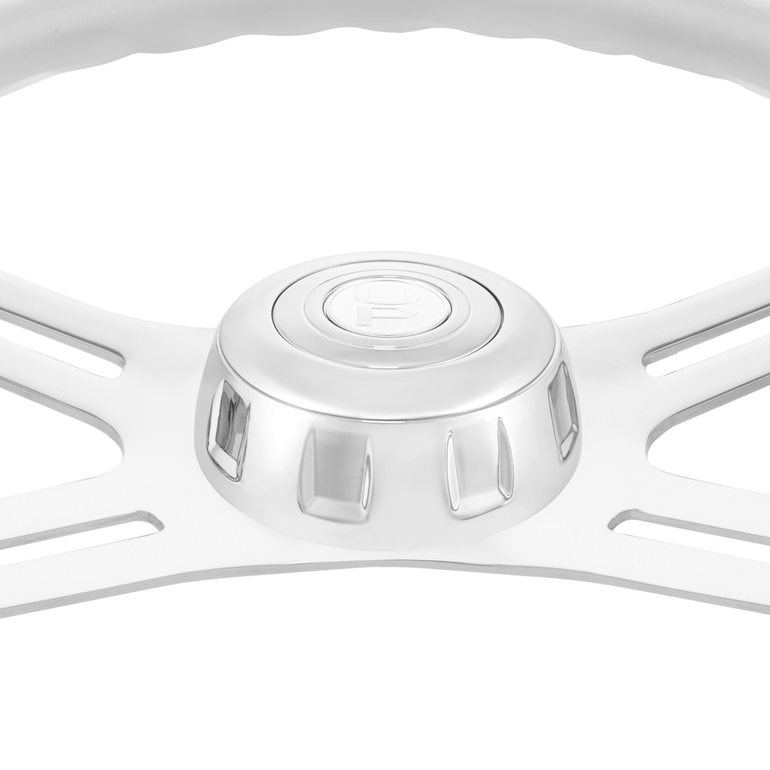 18" Candy Color 4 Spoke Steering Wheel With Chrome Horn Bezel And Horn Button
