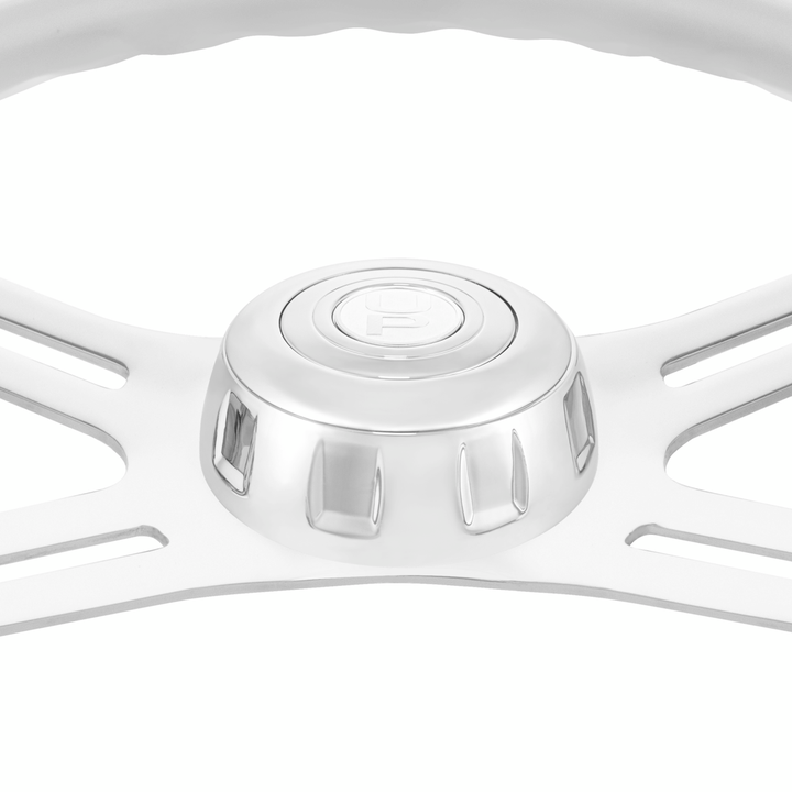 18" Candy Color 4 Spoke Steering Wheel With Chrome Horn Bezel And Horn Button