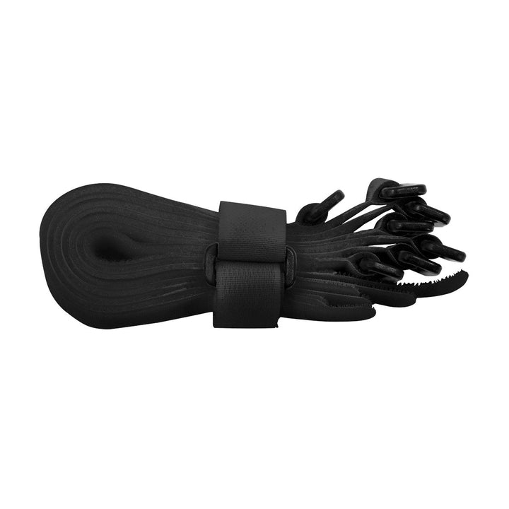 8" x 3/4" Black Hook &amp; Loop Velcro Strip - Tie Fasteners with Buckle (8-Pack)