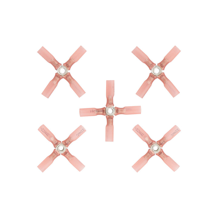 22-18 AWG 4 - Way (X) CS Heat Shrink Connector - Red (5-Pack)