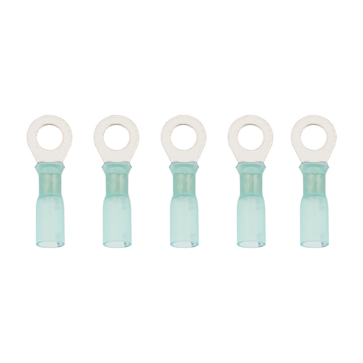 16-14 AWG 1/4" Stud CS Heat Shrink Ring Terminal - Blue (5-Pack)