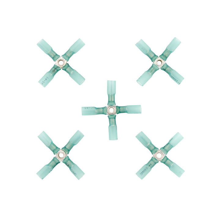 16-14 AWG 4 - Way (X) CS Heat Shrink Connector - Blue (5-Pack)