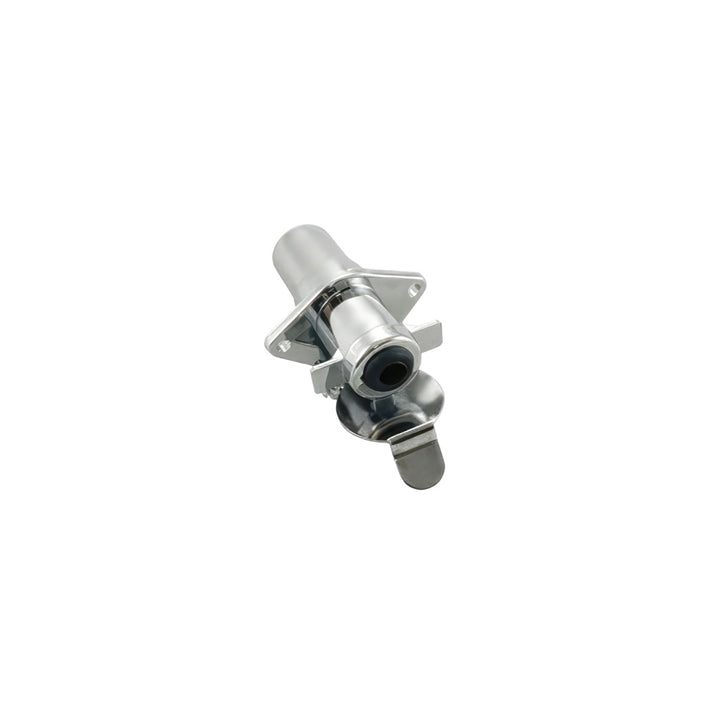 4 - Pole Round M/FM Chrome Metal Trailer Plug Connector, 1 Set.
