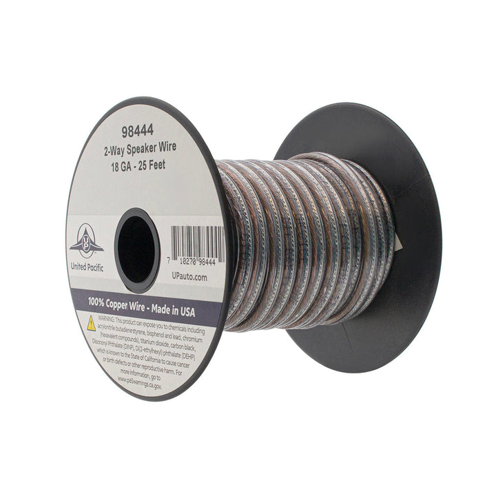 Speaker Wire Bonded - 18 AWG 2 - Way, PVC Insulated Copper Wire 25 Ft.