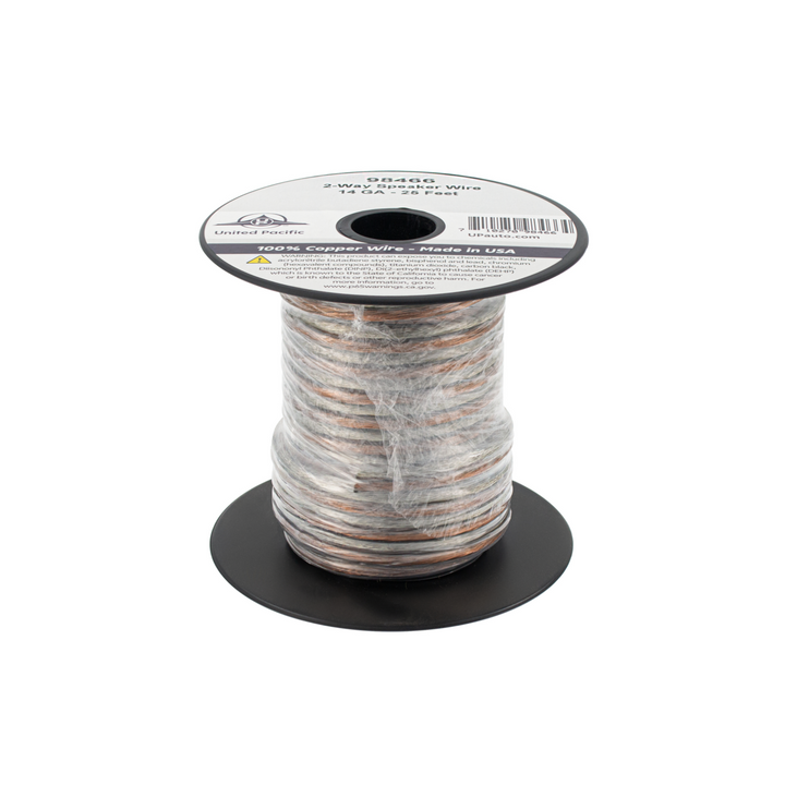 14 AWG 2-Way Clear Speaker Wire Bonded 25 Ft