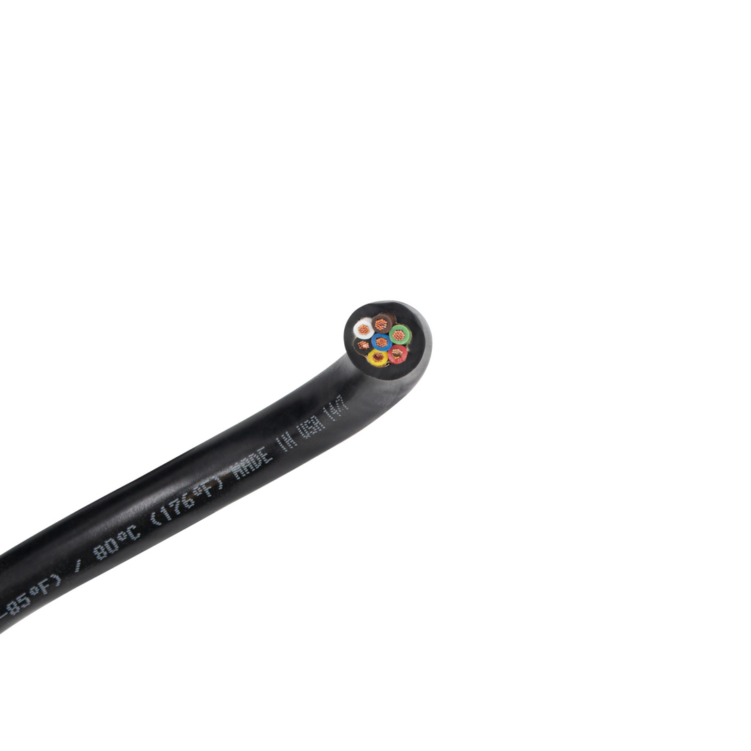 14 Awg 7-Way Black Jacketed Trailer Wire 10 Ft