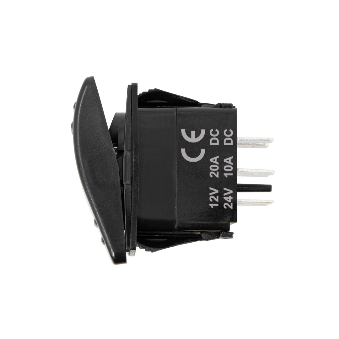 Black DPDT On/Off/On Rocker Switch (Carling Style) 1 Pc