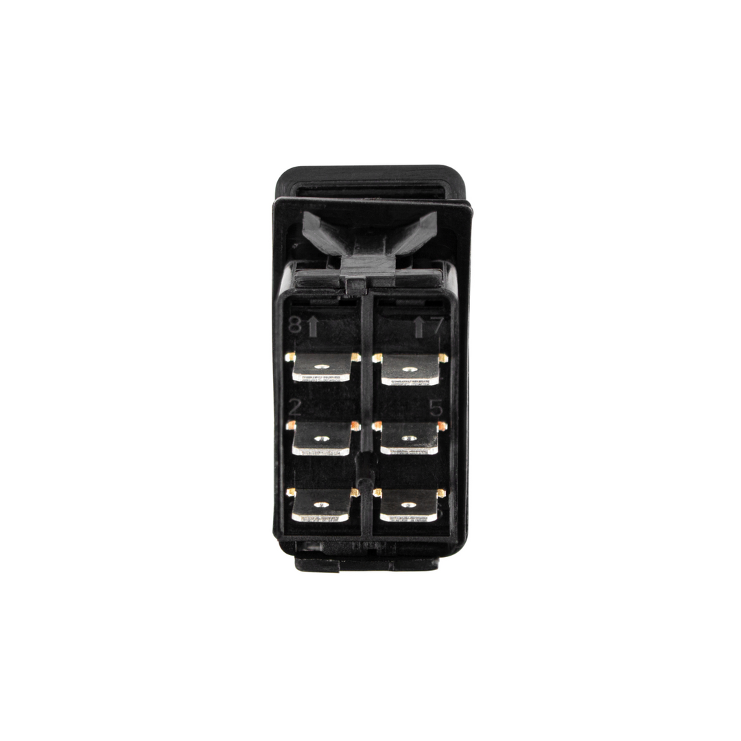Black DPDT On/Off/On Rocker Switch (Carling Style) 1 Pc