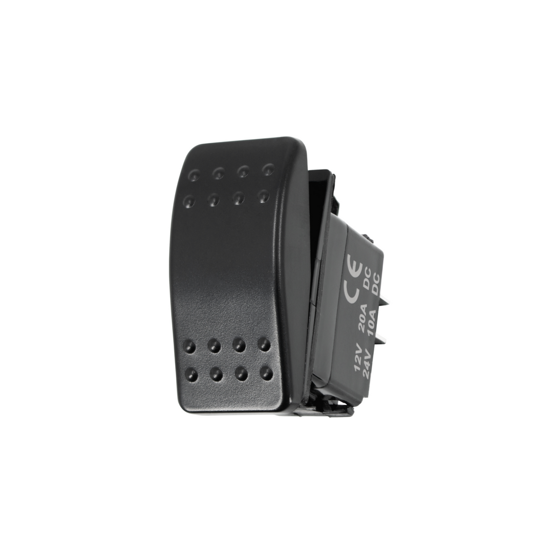 Black DPDT On/On Rocker Switch (Carling Style) 1 Pc
