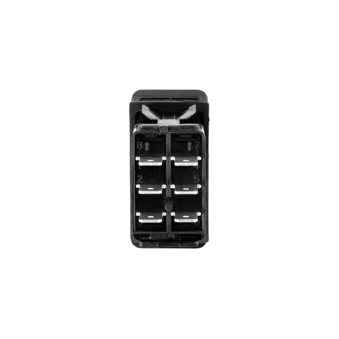 Black DPDT On/On Rocker Switch (Carling Style) 1 Pc